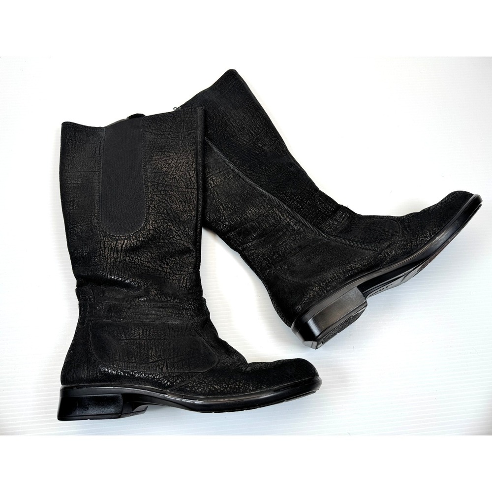 NAOT VIENTO Knee Length Boot Women 39 US 8-8.5 ‎ EUC $299 Leather Nubuck Elastic
